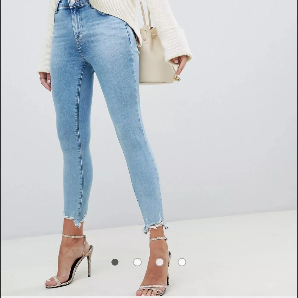 J Brand Alana High Rise Skinny Crop Jeans Distressed‎ Hem Teardrop Wash 23